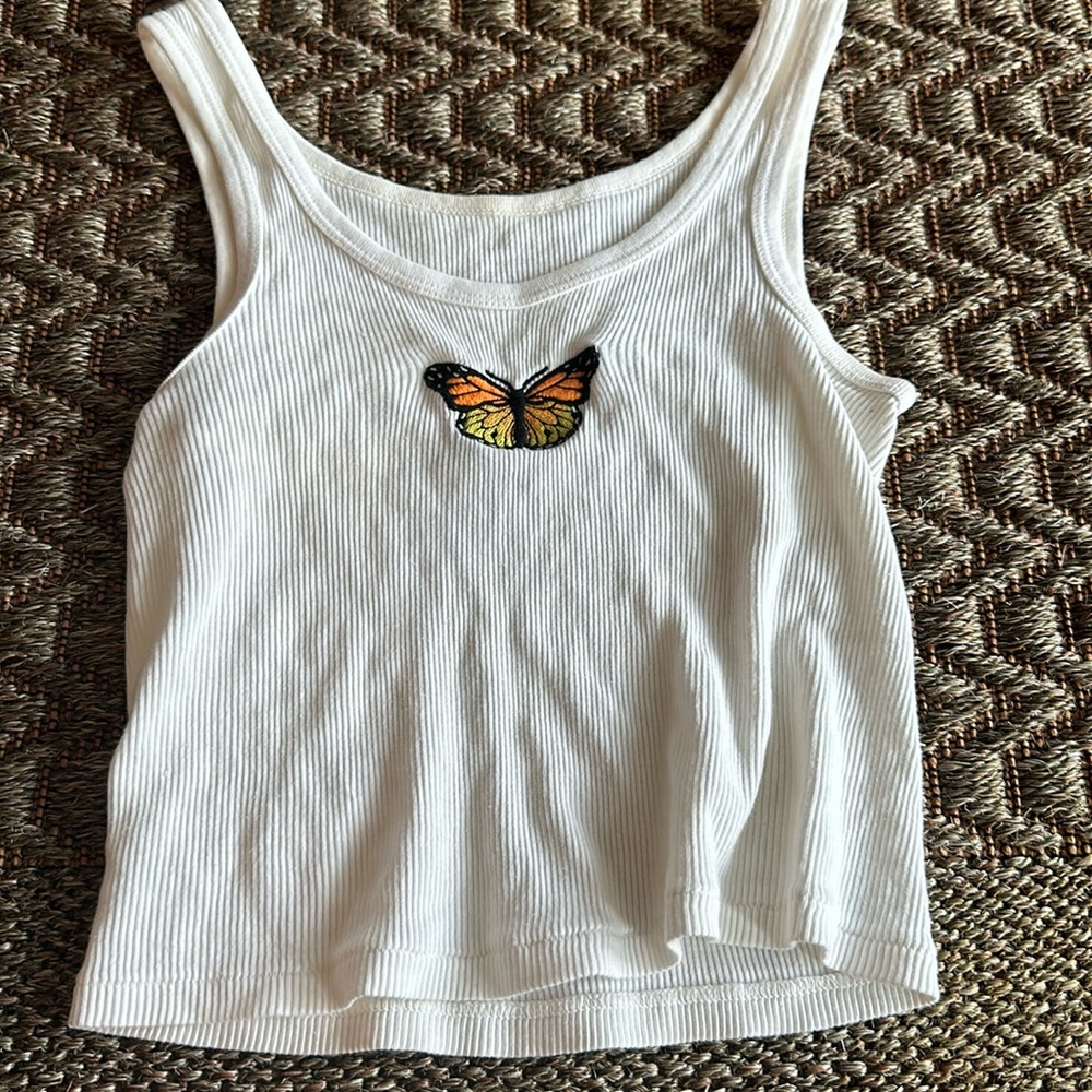 butterfly white tank